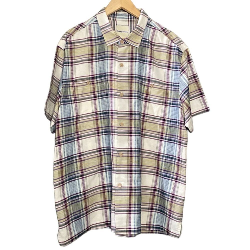 Tommy Bahama Plaid Button Down Shirt Short Sleeve